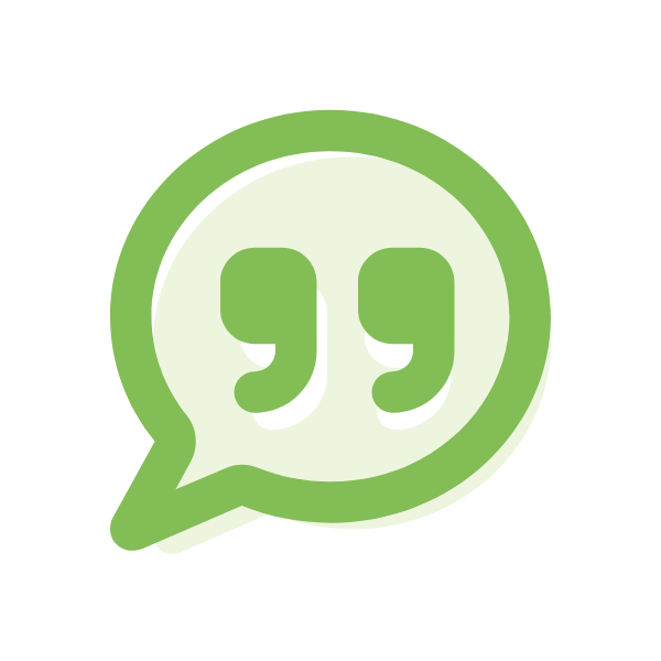 Icon - Quote / Speech bubble with quotation mark