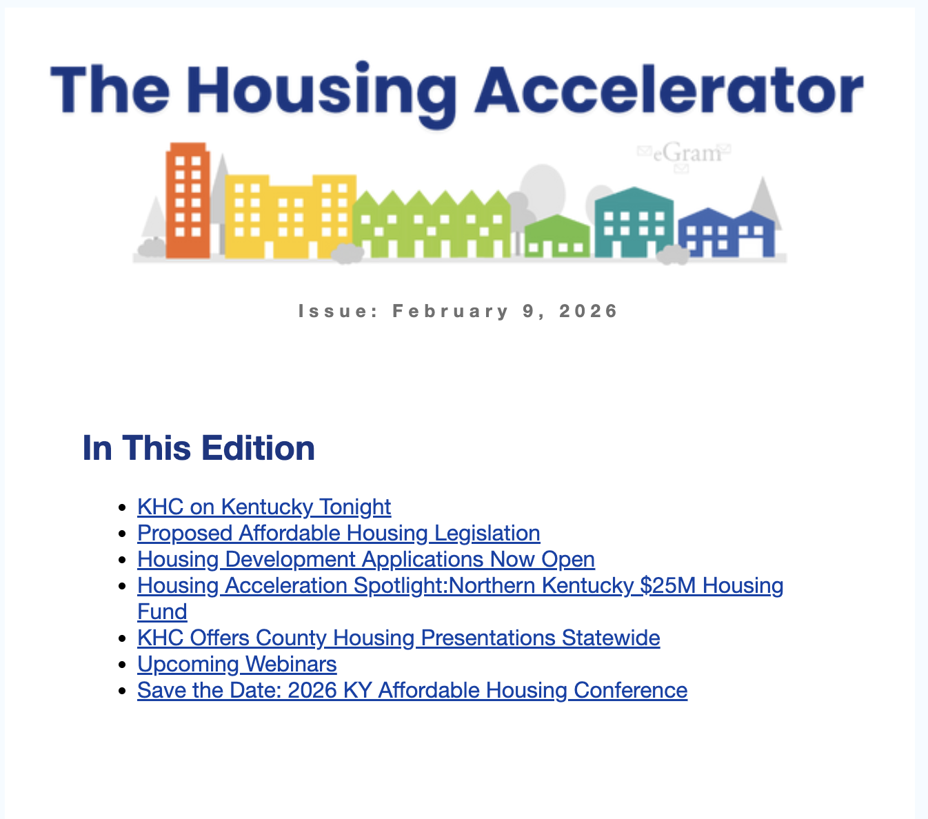 Housing Acceleration Newsletter - February 2026